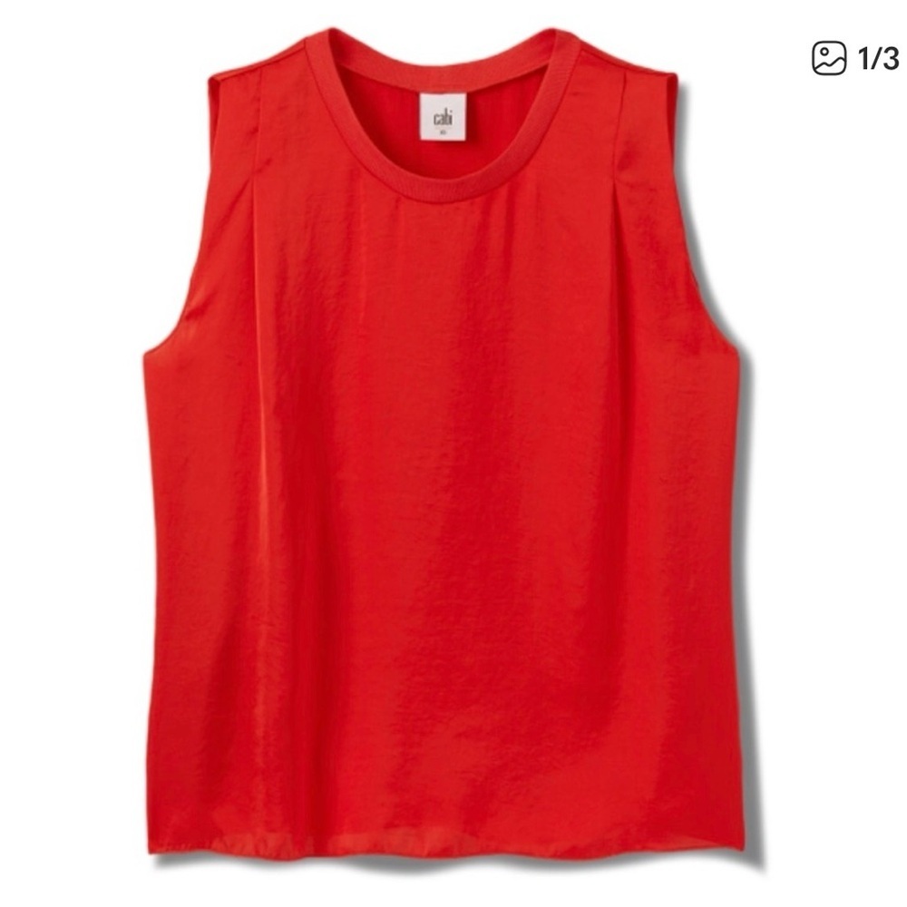 CAbi Red Sleeveless Top